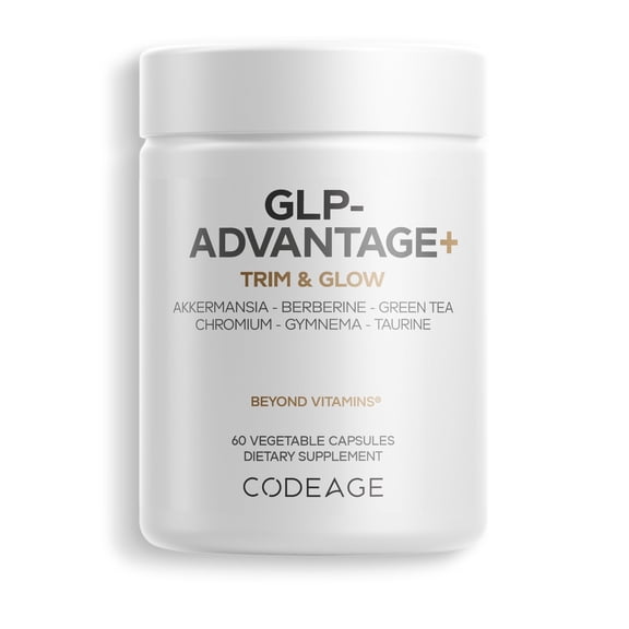 Codeage GLP-Advantage Supplement - Chromium, Berberine, Green Tea, Gymnema, Curcumin, Taurine, Resveratrol - Weight Management & Gut Health - 60 Capsule