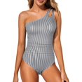 thumbnail image 1 of SURJDE One Shoulder One Piece Swimsuit for Women Tummy Control Bathing Suits Modest Full Coverage Keyhole Swimwear, 1 of 6