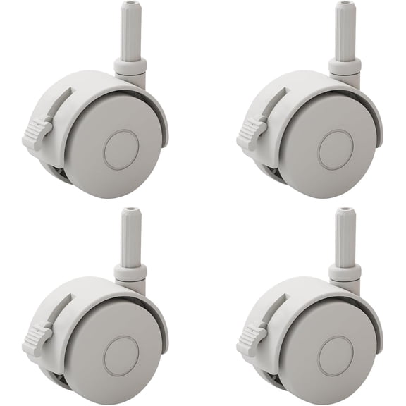 Set of 4 Replacement Wheels for Stackable Storage Bins (White)