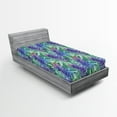 thumbnail image 2 of Ambesonne Nature Fitted Sheet, Garden Botany Lupine Sketch, Twin Size, Fern Green and Violet, 2 of 5