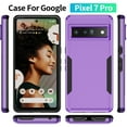 thumbnail image 2 of Feishell Case Fit for Google Pixel 7 Pro 6.7 inch,Military Grade Shockproof Protection Hybrid Armor Double Layer Hard PC + Soft TPU Drop Resistant Anti-Fingerprint Phone Cover,Purple, 2 of 7