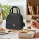 thumbnail image 5 of Bolsa para el almuerzo portátil de doble capa, aislada, gran capacidad, picnic al aire libre, negro, 5 of 6