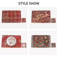 thumbnail image 4 of Juego de 12 posavasos navideños, manteles individuales con impresión de PVC a prueba de aceite, resistentes al calor, tapetes lavables para decoración de mesa para fiesta de cumpleaños navideña (cervatillo) ER, 4 of 4