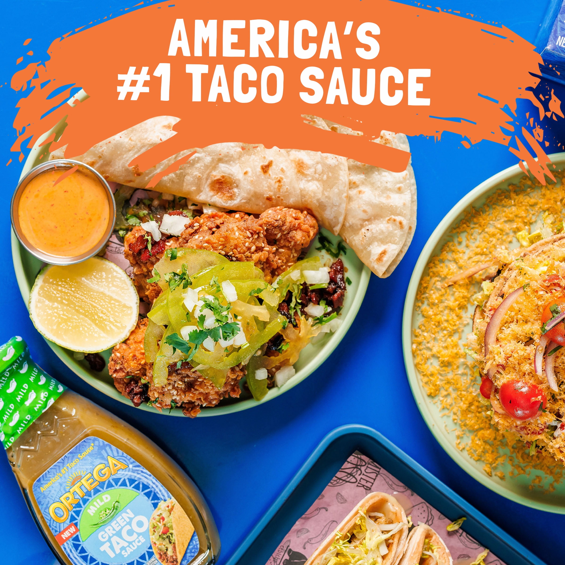 (4 pack) Ortega Mild Green Taco Sauce, Mild Green Sauce for Tacos, Nachos & Fajitas, 7.5 oz Bottle