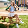 thumbnail image 6 of VV AVEORS Pleated Athletic Skirts for Girls Built-in Shorts Hight Waisted Workout, Running, Golf, Tennis Skorts for Teen White 140, 6 of 8