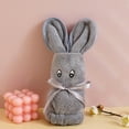 thumbnail image 2 of High Density Velvet Wrapped Towel, Cute Bunny Pattern Skin Friendly Absorbent Durable Multi Purpose Wedding Companion Gift 13.78x29.53in Gray, 2 of 6