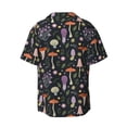 thumbnail image 2 of Xecao offers the Mushrooms for Men's Casual Short-sleeved Shirt, a button-up collared shirt with a pocket, perfect for beach vacations and yacht travel in the 3X-Large size., 2 of 7