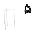 thumbnail image 6 of Dualoai Minimalist Acrylic Nightstand Table with Abstract Thinker Statue Decoration for Modern Living Room Bedroom Office Shelf Bookshelf Home, 6 of 8