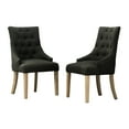 thumbnail image 3 of Charcoal Button Solid Wood Wingback Chairs 2 - Hostess Choice With Attractive Nail Heads Of Build Enchanting Head Trims, 3 of 6