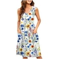 thumbnail image 7 of Sundresses for Women Sleeveless Button Down V Neck Summer Dress Casual A Line Midi Sun Dresses with Pockets Flowy Floral Boho Vacation Beach Dress Ropa Mujer Previous Orders History Flash Deals, 7 of 7