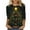 Army Green, variant on Aboser Christmas Lights Shirts for Women Trendy 3/4 Sleeve Vacation Tops Cute Xmas Tree Graphic Tees Plus Size Crewneck Loose Fit Party Blouse