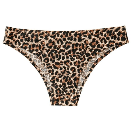 

Rovga Women Underwear Lady Print Panty Brown Basic Briefs 1 Pcs