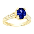thumbnail image 2 of AFFY (2.14ct) Simulated Blue Tanzanite & White Diamond Vintage Style Engagement Ring In 14k Solid Gold With Ring Size 11, 2 of 2