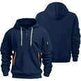 thumbnail image 3 of qucoqpe Hoodies for Men Trendy Buttons Collar Long Sleeve Pullover Tops Men's Fashion Hoodies & Sweatshirts with Zip Pocket, 3 of 5