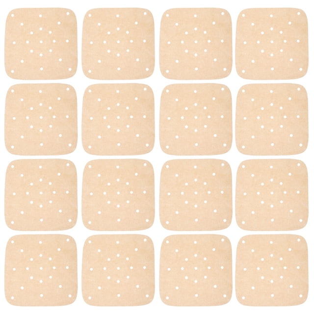 100Pcs Air Fryer Papers Non-Stick Grill Mat Heat-proof Pad Heat-resistant Baking Sheet (Brown)