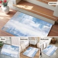 thumbnail image 6 of 2x3 Door Mat Rug, Blue Grey Abstract Art Non-Skid Rubber Backing Large Rectangle Rugs - Living Room Bedroom Home Office, Modern Shabby Farmhouse Indoor Floor Mat Carpets Washable Rug, 6 of 9
