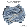 thumbnail image 2 of Linen Placemat With 18×12in Double Stitching Is Effectively Insulated And Foldable For Family Hotel Picnic Trips Steelblue Marble_4 Four Pieces, 2 of 8