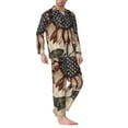 thumbnail image 2 of Sikiie USA Sunflower Flag Mens Pajama Set, Soft Warm Long Sleeve Sleepwear, Cozy Button-Down Pjs for Men-XX-Large, 2 of 7