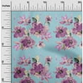 thumbnail image 1 of oneOone Cotton Poplin Twill Sky Blue Fabric Flower & Leaves Watercolor Diy Clothing Quilting Fabric Print Fabric By Yard 56 Inch Wide, 1 of 2