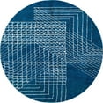 thumbnail image 1 of Ahgly Company Indoor Round Abstract Blue Ivy Blue Abstract Area Rugs, 6' Round, 1 of 6
