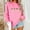 Pink, variant on asdoklhq Oversized Sweatshirt for Women Round Neck Hoodless Christmas Printed Casual Loose Sweatshirt Khaki XS