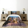 thumbnail image 4 of Ambesonne Gothic Quilted Bedspread Set 2 Pcs, York Minster View, Twin Size, Multicolor, 4 of 5