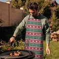 thumbnail image 3 of Red and Green Christmas Snowman Pattern Apron-Garden Aprons for Women with Pockets-Cotton Linen Waterproof Kitchen Cooking Gardening Aprons Adjustable for Kitchen,Cooking,BBQ and Salon 33"x27", 3 of 7
