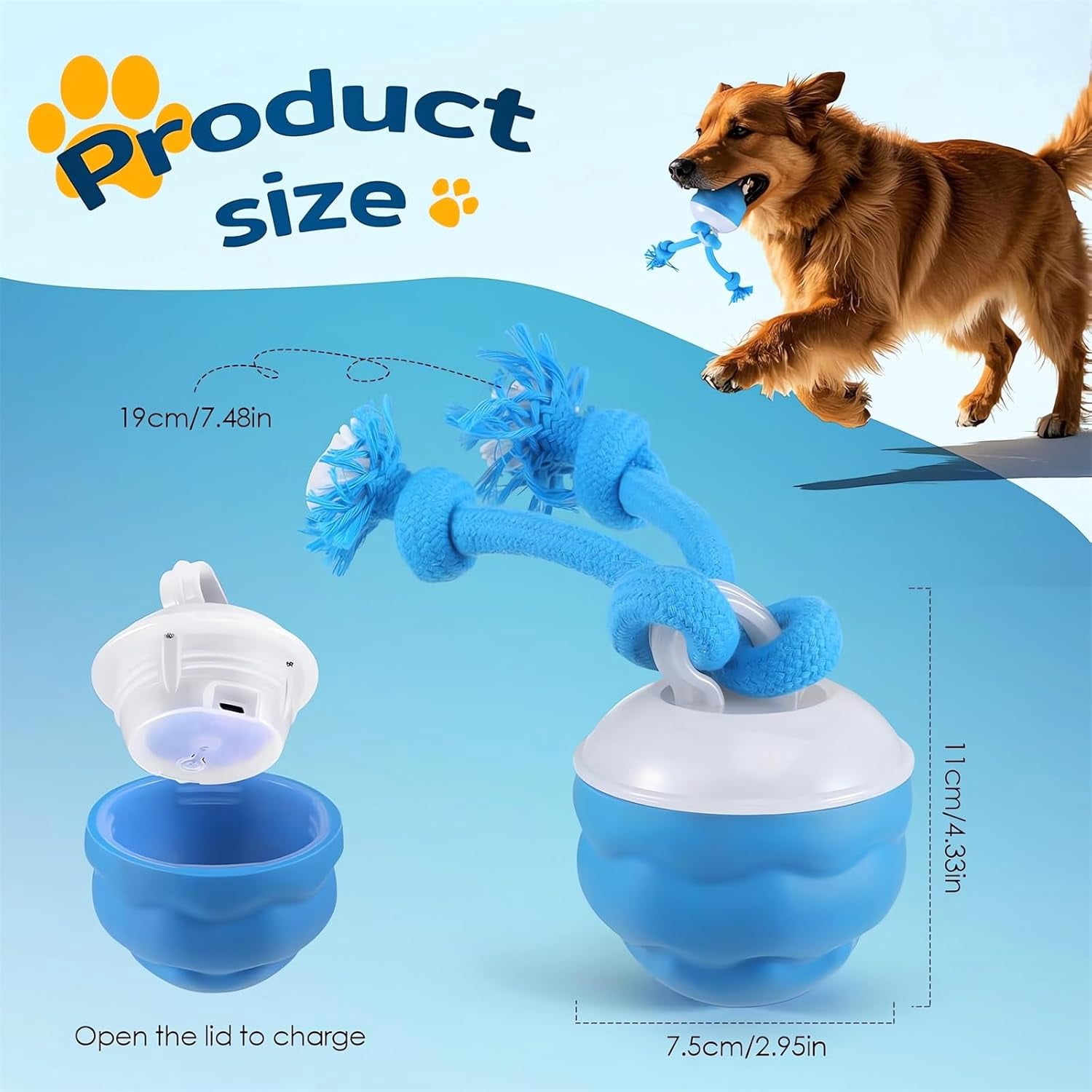 Motion Activated Interactive Dog Toys,  Rolling Dog Ball Toy for Boredom Stimulating, Self Play Ball for Small Medium Dogs Indoor