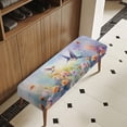 thumbnail image 3 of Psesaysky Watercolor Hummingbird Wildflower Dining Bench Covers, Stretch Long Bench Slipcover Scratch Resistant Polyester Spandex Bench Seat Cover for Bedroom, 3 of 9