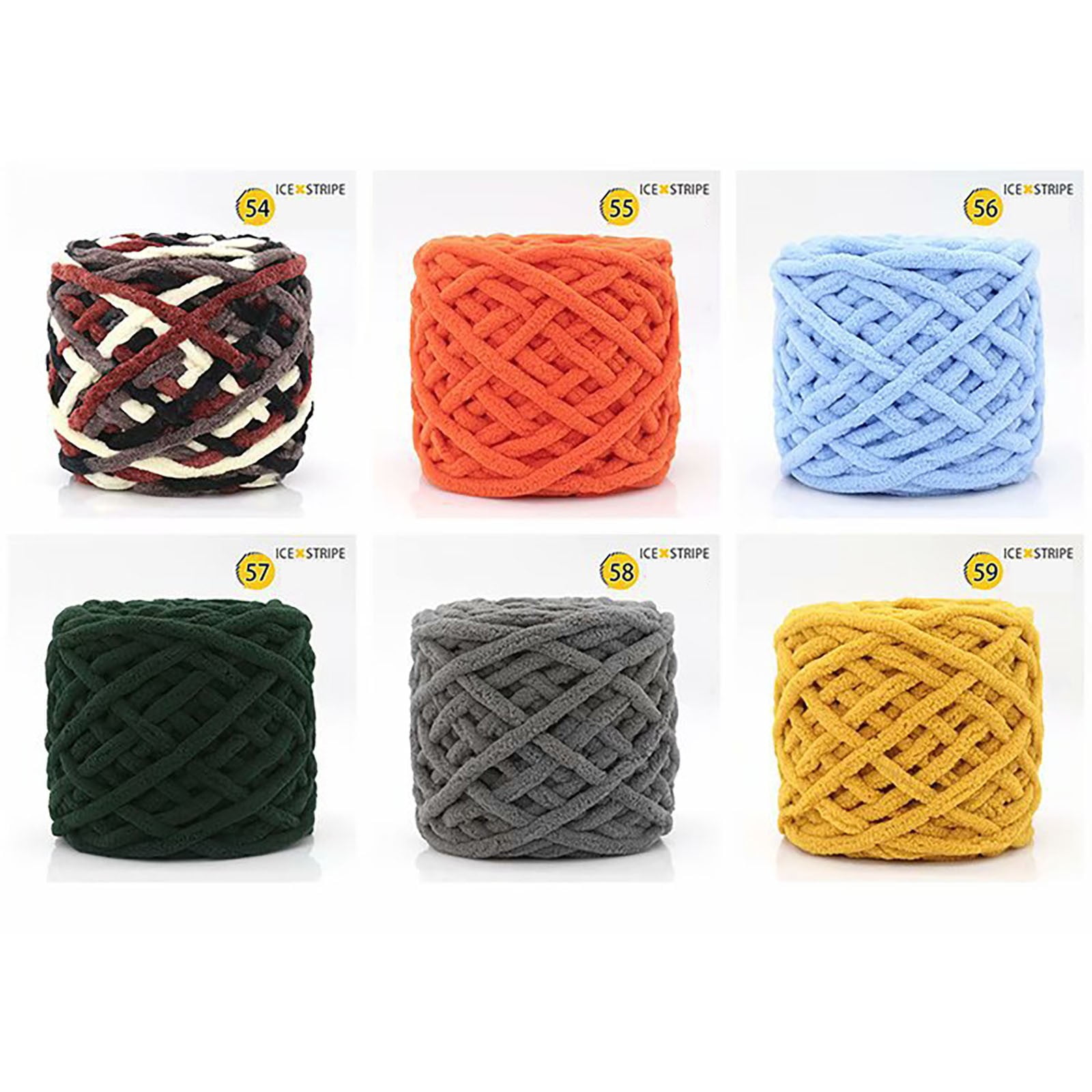 CMrtew Chunky Yarn for Hand Knitting Soft Jumbo Bulky Fluffy Yarn Yarn Acrylic Bulky Washable Hand Knitting Yarn for DIY Blanket Sweater for Crocheting Blanket Scarf DIY Bulky Yarn