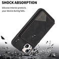 thumbnail image 2 of Feishell for Apple iPhone 13 Back Flip Case with Credit Card Slots,Shockproof Durable PU Leather Magnetic Button Adjustable Kickstand Wallet Phone Case for Women Men,Black, 2 of 8
