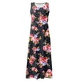 thumbnail image 7 of Ovticza Cute Summer Dresses for Women Trendy Boho Flowy Maternity Maxi Dresses Floral Tank Long Sundresses Sleeveless Cotton Linen Sundresses Over 50 with Pockets Black 3XL, 7 of 7