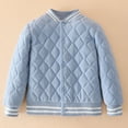 thumbnail image 4 of SonxaHe Little Girls Quilted Jackets Insulated Button Quilted Coat Kids Comfy Stylish Autumn School Winter Jacket Blue,Sized 6-7, 4 of 4