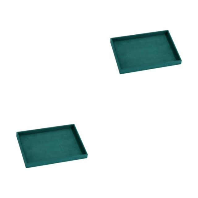 Guardoinrt Display Tray Velvet Cloth Made Scratch-proof Home Storage Stackable Jewelry Trays Jewelry Display Tray Showcase Display Green 2Set