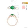 thumbnail image 6 of ANGARA Natural Classic 1.2 ct Emerald and Diamond Three Stone Engagement Ring in 14K Rose Gold for Women (Size-7mm) | May Birthstone, Anniversary, Jewelry Gift for Women | Natural Emerald Ring, 6 of 10