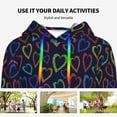 thumbnail image 4 of Disketp Colored Hearts Womens Casual Hoodies Crew Neck Long Sleeve Sweatshirts Pullover Tops-XX-Large, 4 of 7