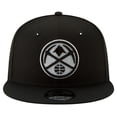 thumbnail image 2 of Men's New Era Denver Nuggets Black & White 9FIFTY Snapback Hat, 2 of 4