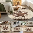 thumbnail image 5 of Round Rug 7Ft Washable Non-Slip, Texas Star Vintage Circle Area Rugs for Living Room Bedroom, Brown Retro Art Red Berry Farmhouse Indoor Floor Mats Carpet Runner for Home Decor Aesthetic, 5 of 8
