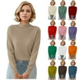 thumbnail image 6 of LEKDFST Fall Sweaters for Women 2025 Casual Crewneck Long Sleeve Lightweight Knit Pullover Sweater Tops Beige L, 6 of 6