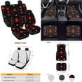 thumbnail image 4 of Yuyamidu 15pcs Ladubug Car Seat Cover Full Set with Floor Mats Colorful Flower Steering Wheel Cover Seat Belt Covers Cup Coasters Handbrake Cover Set, 4 of 6