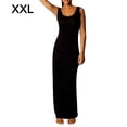 thumbnail image 1 of Robe Femme Couleur Unie Longue Gilet Sans Manches Robe Maxi Aguichant Ajustée Robe Maxi, Noir, TTG, 1 of 7