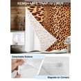 thumbnail image 3 of No Hook Cloth Fabric Shower Curtain with Snap in Liner, Leopard Texture Print Waterproof Shower Curtains Set with See Through Top Window, Orange Yellow Retro Farmhouse Bath Curtains Shower 72"x84", 3 of 6
