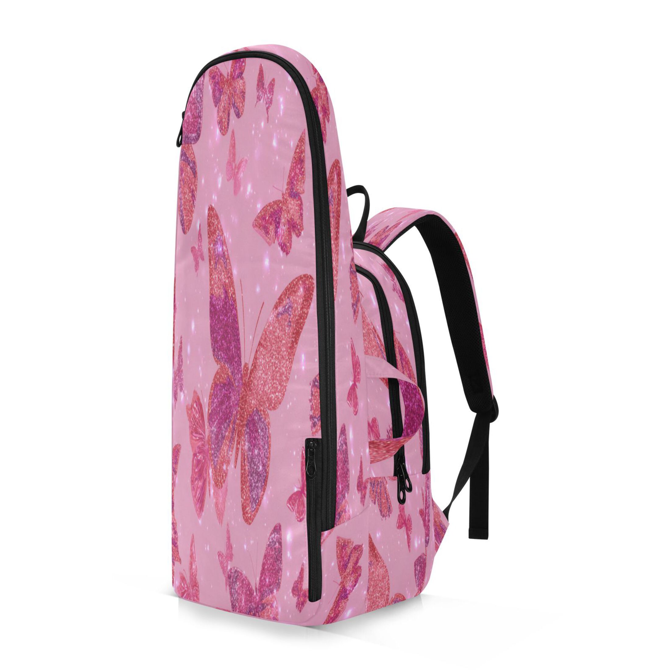 2 Racquet Holder Tennis Backpack Tennis Racket Covers Gym Bags Glittering Sequin Butterfly
