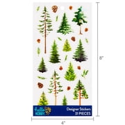 Hello Hobby Green Trees Designer Stickers, 31 Count