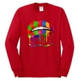 thumbnail image 2 of Wild Bobby, Colorful Painted Lip, Streetwear, Men Long Sleeve Shirt, Red, XX-Large, 2 of 5