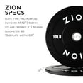 thumbnail image 3 of Zion Fitness Onyx 2 Inch 10 Lb Bumper Plates Set Olympic Weight Plates Rubber Bumper Weight Plate Pair, Stainless Steel Inserts Strength Training Plates Weight Lifting Plates, 3 of 3