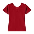 thumbnail image 4 of Girls Athletic Top Dance Shirt 100% Cotton Slim Fit Short Sleeve Round Neck Activewear for Kids Kids to Teen Wine,Size 7-8 T, 4 of 6
