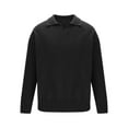 thumbnail image 5 of WXLWZYWL Mens Knit Polo Shirts Casual V Neck Long Sleeve Sweater Stretch Solid Color Golf Shirts Winter Soft Lightweight Thermal Pullover Knitwear Sweaters, 5 of 5
