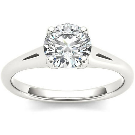 1 Carat T.W. Diamond Solitaire 14kt White Gold Engagement Ring