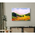 thumbnail image 2 of wall26 Canvas Print Wall Art Watercolor Green, Red &amp; Yellow Mountain Meadow Nature Wilderness Illustrations Modern Art Rustic Scenic Colorful Multicolor for Living Room, Bedroom, Office - 12&quot, 2 of 5